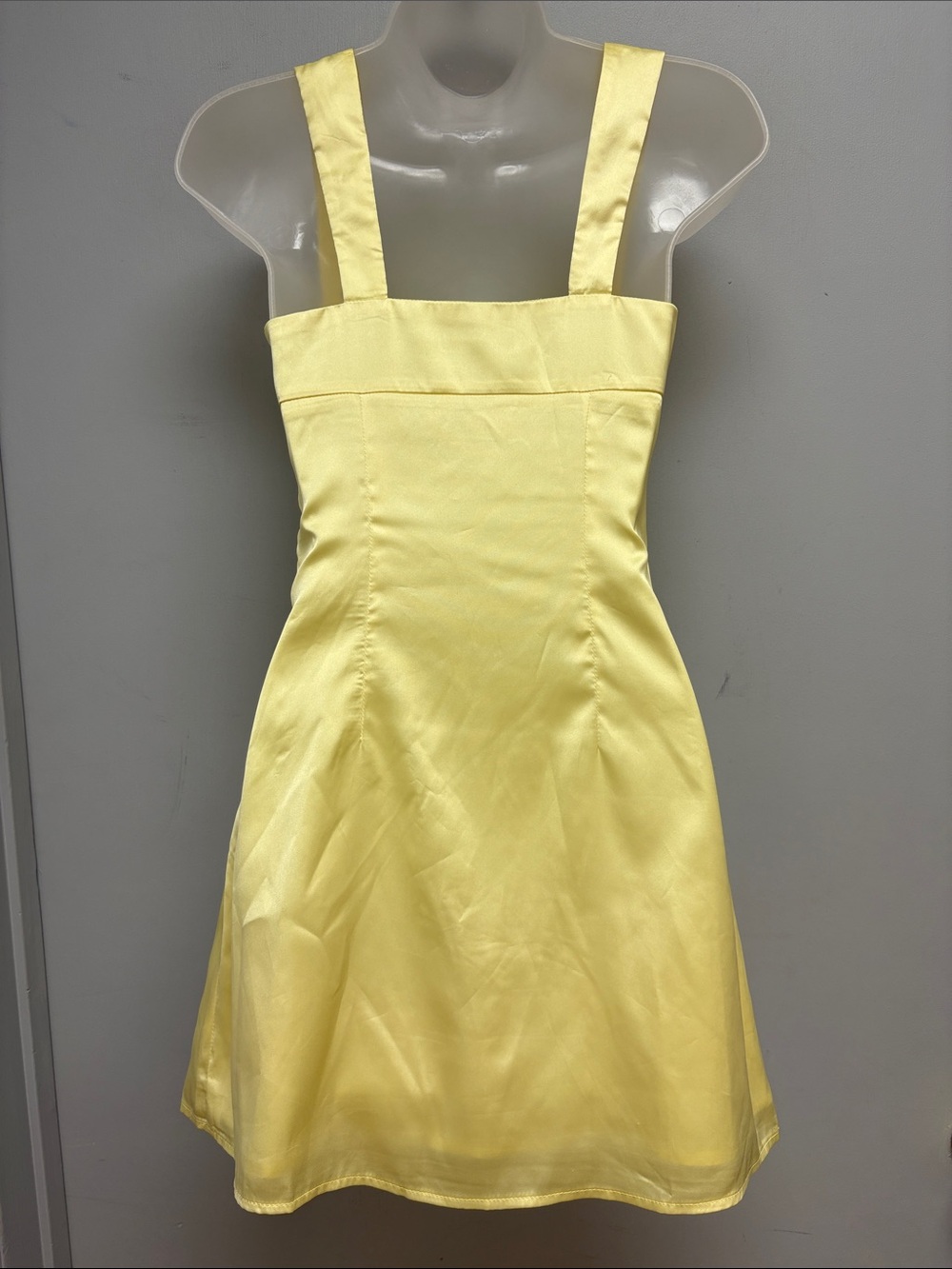 Peppermayo Odette Satin Mini Dress Butter Yellow Size US 2 - Picture 4 of 11